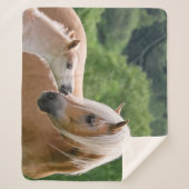 Couverture Sherpa Chevaux mignons poulain de Haflinger et baiser de (Devant)