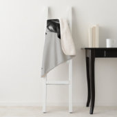 Couverture Sherpa Chevaux noirs Blanche Sherpa avec texte personnali (En situation)