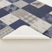 Couverture Sherpa Chevaux sauvages Sherpa Blanket - Marine/Beige (3/4)