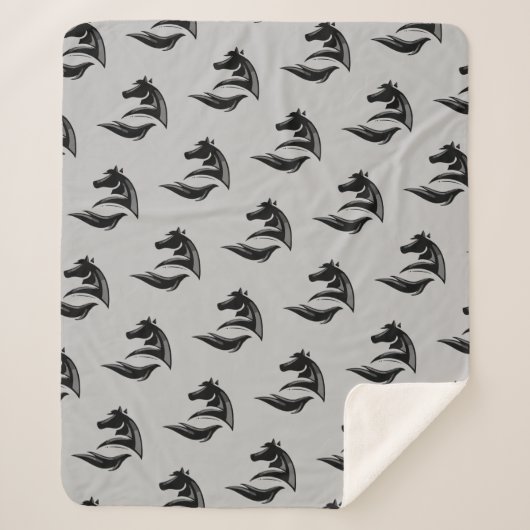 Couverture Sherpa Chevaux Silhouette Logo Chevaux Art graphique (Devant)