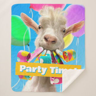Couverture Sherpa Chèvre avec des pétards de fête