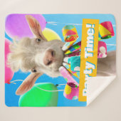 Couverture Sherpa Chèvre avec des pétards de fête (Devant (Horizontal))