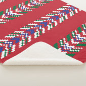 Couverture Sherpa Chevron fair isle sans couture motif design,  (3/4)