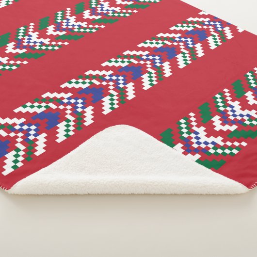 Couverture Sherpa Chevron fair isle sans couture motif design,  (3/4)