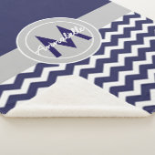 Couverture Sherpa Chevron gris foncé (3/4)