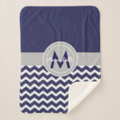 Couverture Sherpa Chevron gris foncé (Devant)