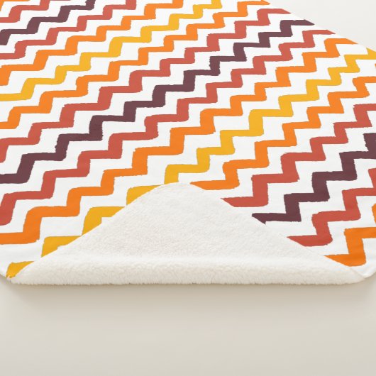 Couverture Sherpa Chevron Orange Fall (3/4)
