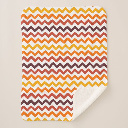 Couverture Sherpa Chevron Orange Fall (Devant)