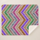 Couverture Sherpa Chevrons en treillis marocain arc-en-ciel (Devant (Horizontal))