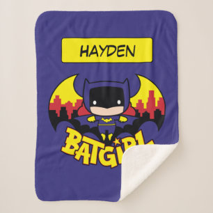 Couverture Sherpa Chibi Batgirl avec Gotham Skyline & Logo