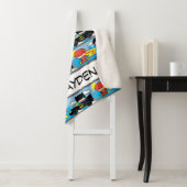 Couverture Sherpa Chibi Flash, Superman, and Batman Racing Pattern (En situation)