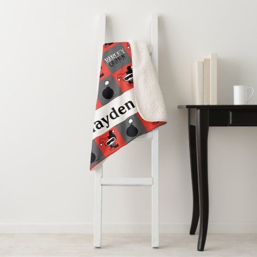 Couverture Sherpa Chibi Harley Quinn Checker Pattern (En situation)