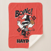 Couverture Sherpa Chibi Harley-Quinn-In-A-Box Avec Marteau (Devant)