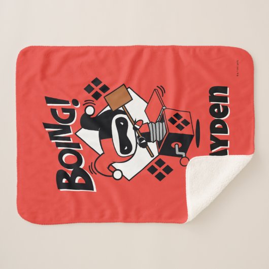 Couverture Sherpa Chibi Harley-Quinn-In-A-Box Avec Marteau (Devant (Horizontal))