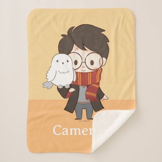 Couverture Sherpa Chibi HARRY POTTER™ & Hedwig (Devant)