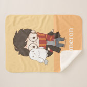 Couverture Sherpa Chibi HARRY POTTER™ & Hedwig (Devant (Horizontal))