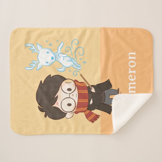 Couverture Sherpa Chibi HARRY POTTER™ Patronus (Devant (Horizontal))