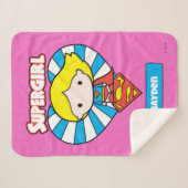 Couverture Sherpa Chibi Supergirl Starburst Coeur et logo (Devant (Horizontal))