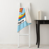 Couverture Sherpa Chibi Supergirl volant arc-en-ciel (En situation)