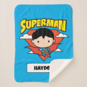Couverture Sherpa Chibi Superman Polka Dot Shield et nom (Devant)