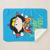Couverture Sherpa Chibi Wonder Woman Voler Avec Lasso (Devant (Horizontal))