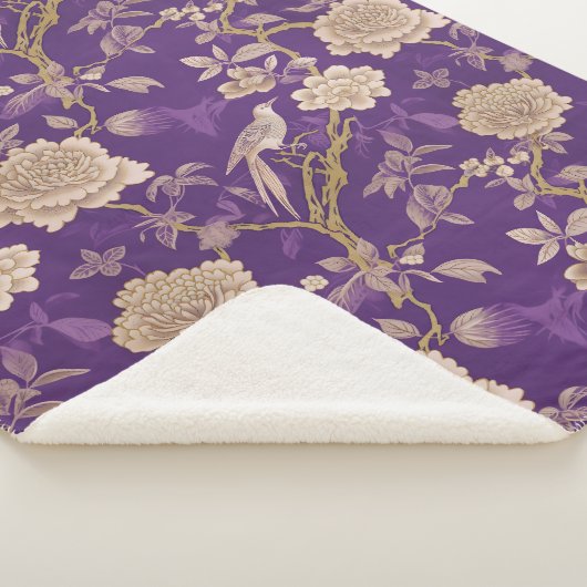 Couverture Sherpa Chic chinoiserie violette (3/4)