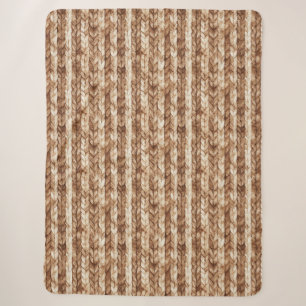 Couverture Sherpa Chic Crème Brown Faux Tissus