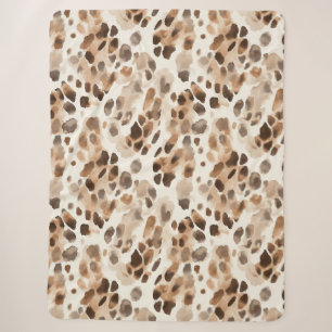 Couverture Sherpa Chic Crème Brown Poster de animal léopard