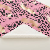 Couverture Sherpa Chic Glam or rose léopard noir (3/4)