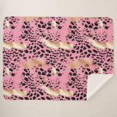 Couverture Sherpa Chic Glam or rose léopard noir (Devant (Horizontal))