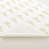 Couverture Sherpa Chic Gold Script White Love Mariage Calligraphie (3/4)