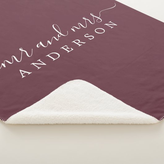 Couverture Sherpa Chic Newlysée M. Mme Burgundy Monogram (3/4)