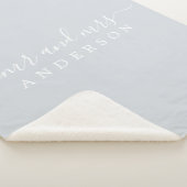 Couverture Sherpa Chic Newlysée M. Mme Ice Blue Monogram (3/4)