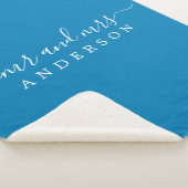 Couverture Sherpa Chic Newlysée Mr Mme Ibiza Blue Monogram (3/4)