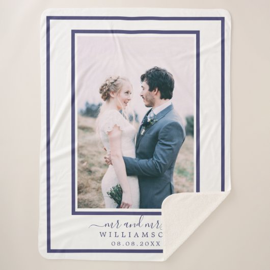 Couverture Sherpa Chic Newlysée Mr Mme Mariage Photo (Devant)
