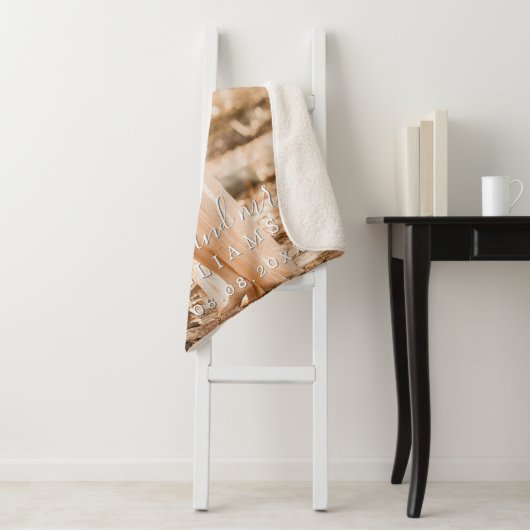 Couverture Sherpa Chic Newlysée Mr Mme Mariage Photo Sherpa Blanket (En situation)