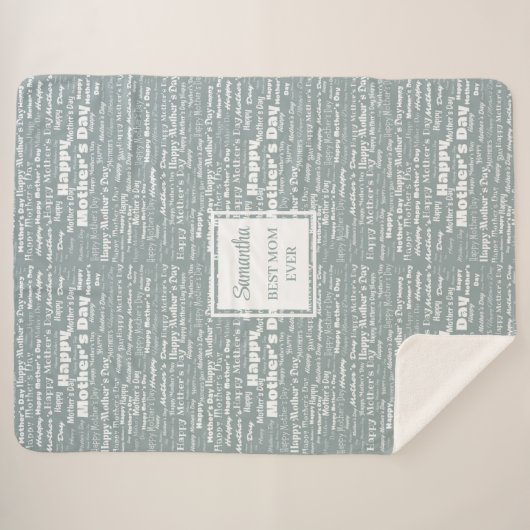 Couverture Sherpa Chic Pastel Grey Script Mother’s Day Best Gift  (Devant (Horizontal))