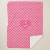 Couverture Sherpa Chic Pink Red Hearts Personalized Valentine Gift (Devant)
