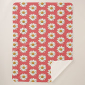 Couverture Sherpa Chic Red White Daisy Flowers Birthday (Devant)