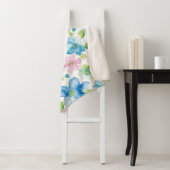Couverture Sherpa Chic rose bleu bleu floral (En situation)