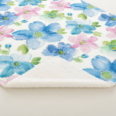 Couverture Sherpa Chic rose bleu bleu floral (3/4)