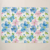 Couverture Sherpa Chic rose bleu bleu floral (Devant (Horizontal))