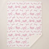 Couverture Sherpa Chic rose élégant Coquette Bow Répéter Motif (Devant)