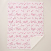 Couverture Sherpa Chic rose élégant Coquette Bow Répéter Motif (Devant)
