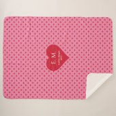 Couverture Sherpa Chic Sweet Pink Hearts Valentine Gift for Couples (Devant (Horizontal))