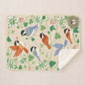 Couverture Sherpa Chickadee Chanson Beige Sherpa Blanket (Devant (Horizontal))