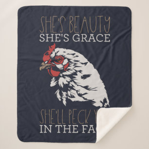 Couverture Sherpa Chicken Farmer She's Grace Beauty