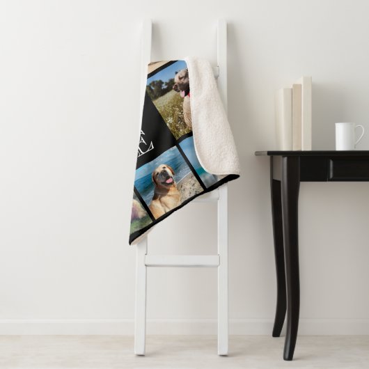 Couverture Sherpa Chien 10 photo Collage noir (En situation)