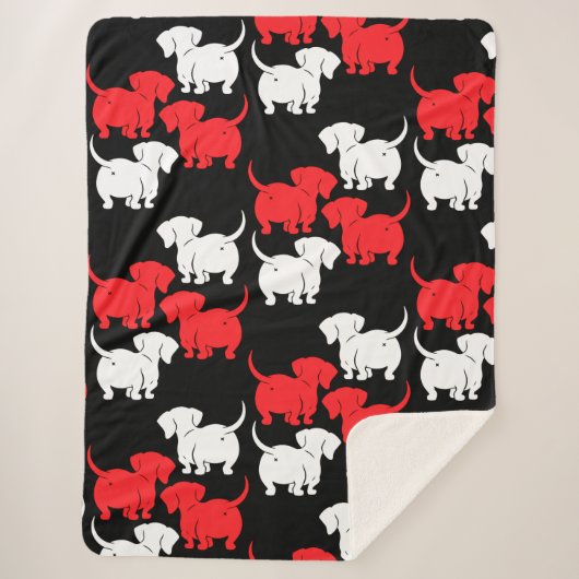 Couverture Sherpa Chien allemand Dachshund Motifs (Devant)