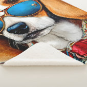 Couverture Sherpa Chien beagle avec lunettes de soleil (3/4)